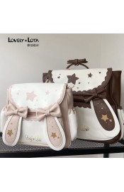 Sweet Heart Shaped Cross Body Bag Mori Girl Pearl Chain Lolita Bag by Lovely Lota Black