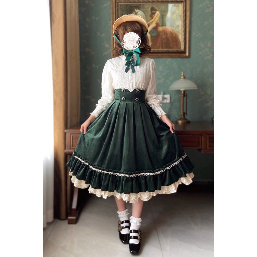 Miss Point Rose Doll 3.0 Check High Waist Corset Skirt(Reservation