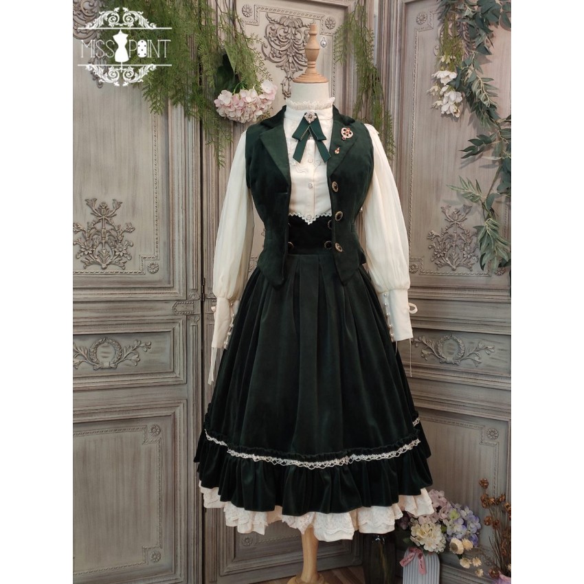 Miss Point Rose Doll Velvet High Waist Corset Skirt(Reservation